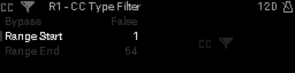 CC Type Filter parameters