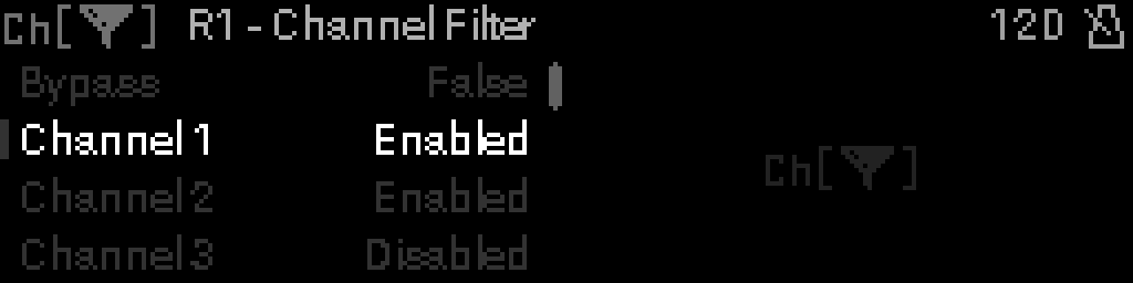 Channel Filter parameters
