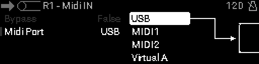 Midi IN parameters