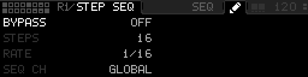Step Seq settings