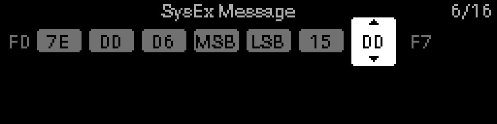 SysEx editor — hold Select on append slot