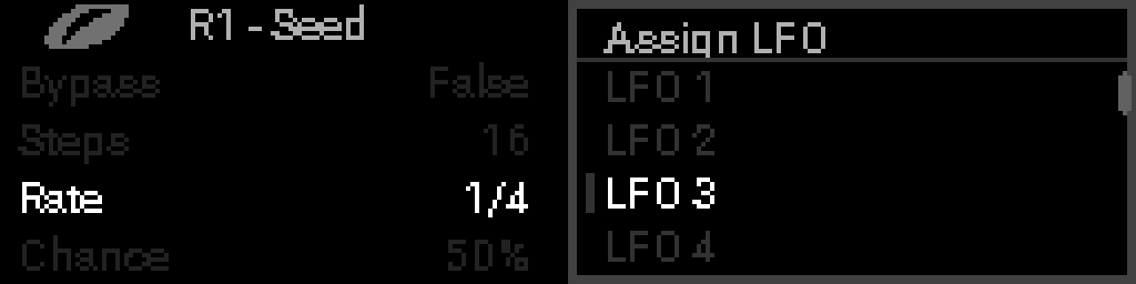 Assign LFO side menu