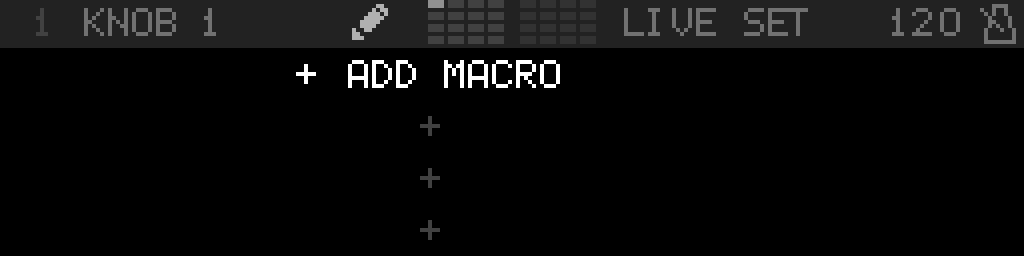 Empty macro row — add affordance