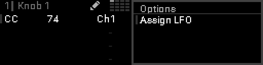 Macro row Options — Assign LFO