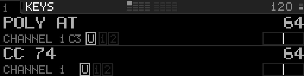 Two-macro poly aftertouch