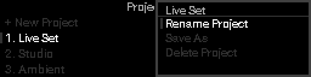 Project side menu