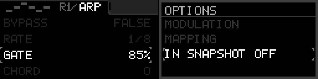 Parameter Options with IN SNAPSHOT OFF
