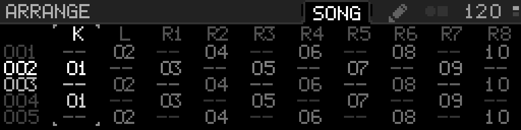 Arrange hold Select column