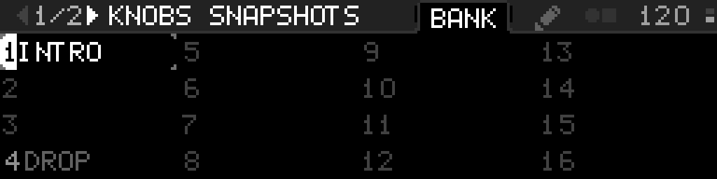 Knob snapshot hold Select morph