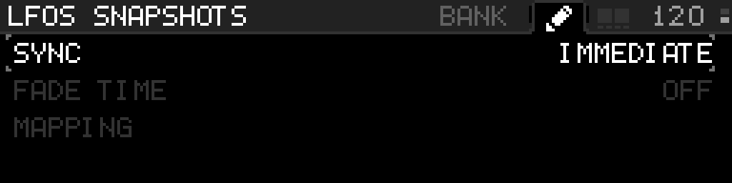 LFO snapshot SETTINGS